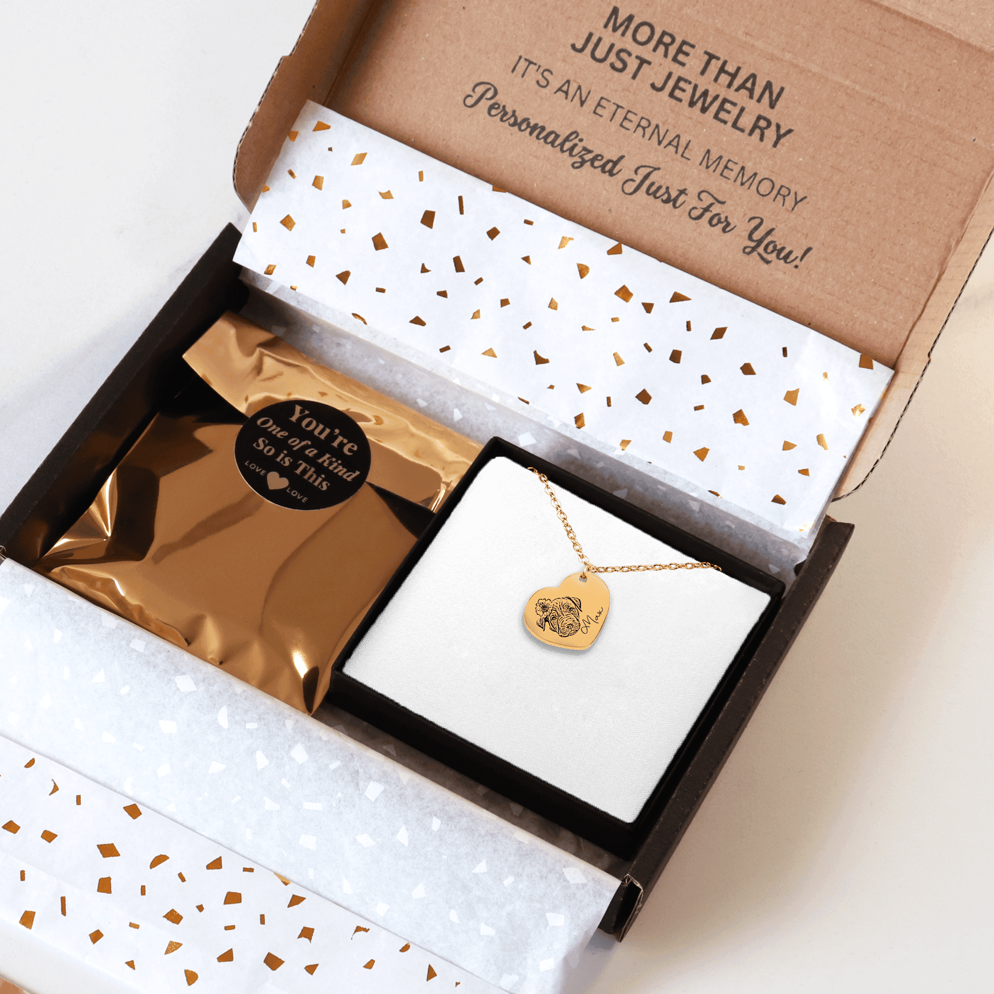 Pet Portrait Heart Necklace — Laser Engraved